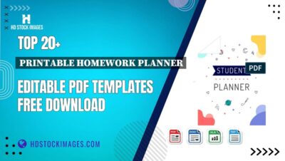 Top 20+ Printable Homework Planner Editable PDF Templates Free Download