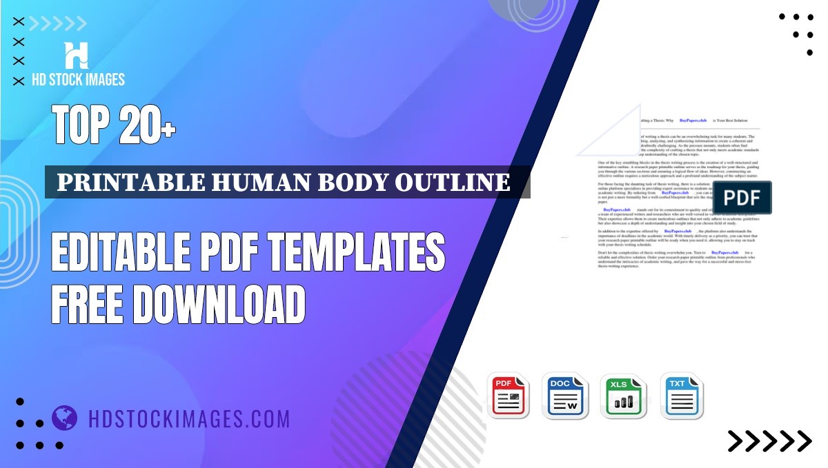 Top 20+ Printable Human Body Outline   Editable PDF Templates Free Download