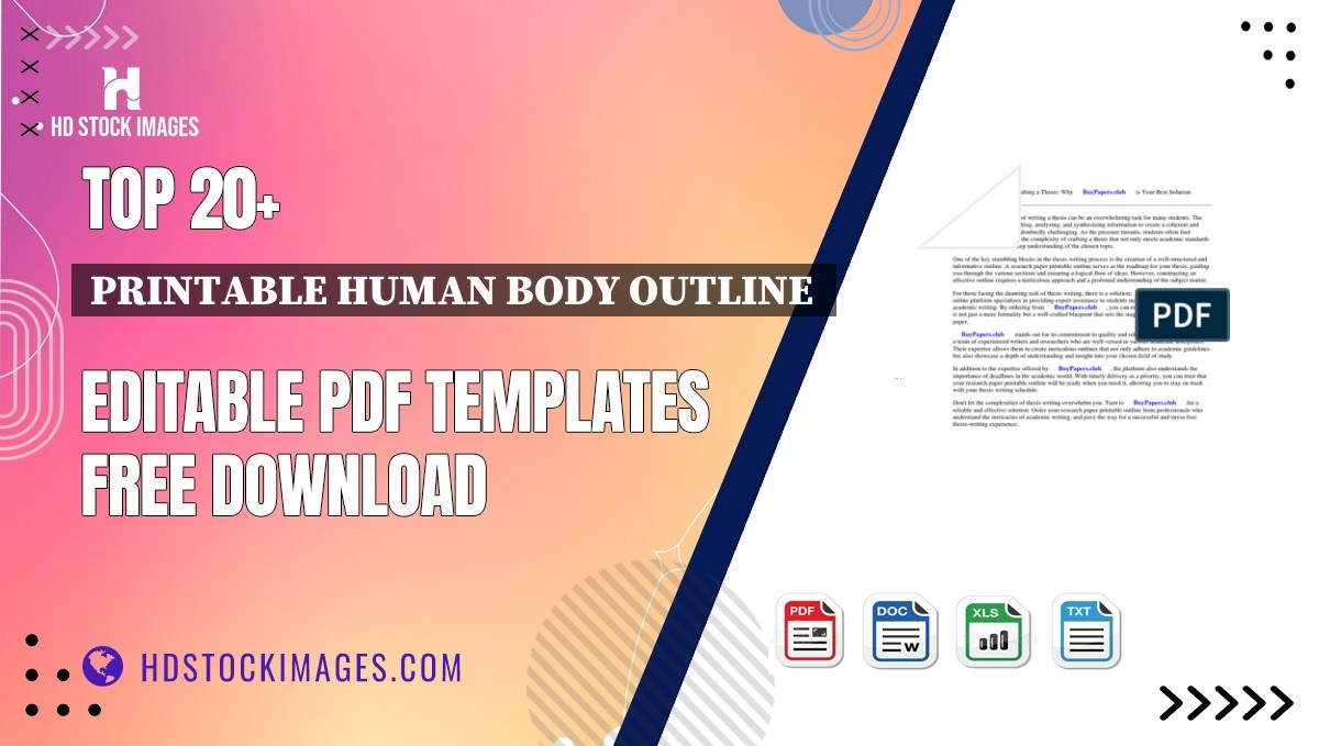 Top 20+ Printable Human Body Outline  Editable PDF Templates Free Download