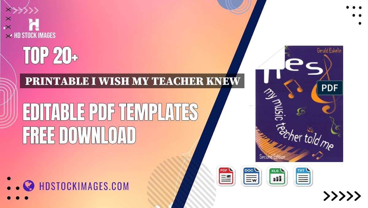 Top 20+ Printable I Wish My Teacher Knew Editable PDF Templates Free Download