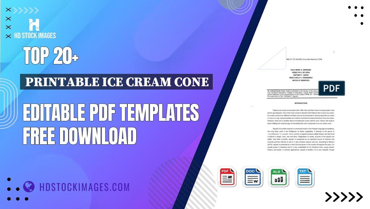 Top 20+ Printable Ice Cream Cone Editable PDF Templates Free Download