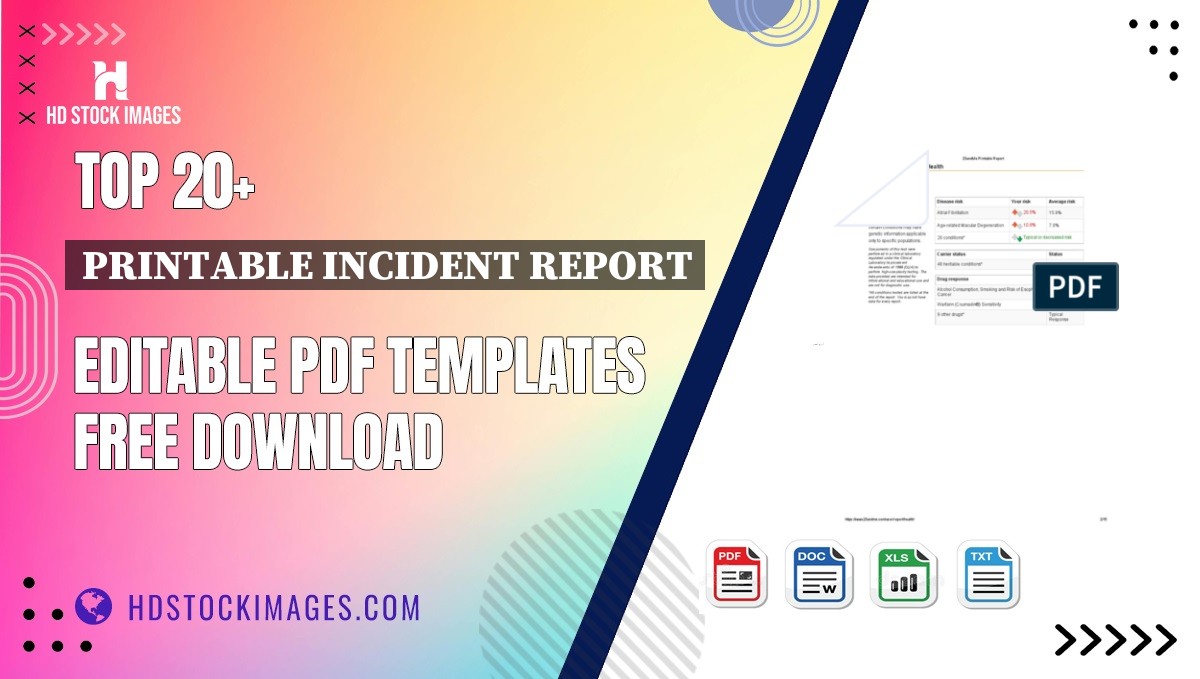 Top 20+ Printable Incident Report Editable PDF Templates Free Download