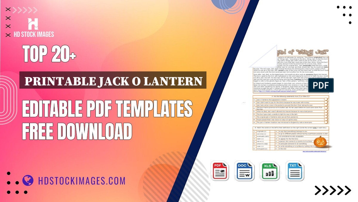 Top 20+ Printable Jack O Lantern Editable PDF Templates Free Download