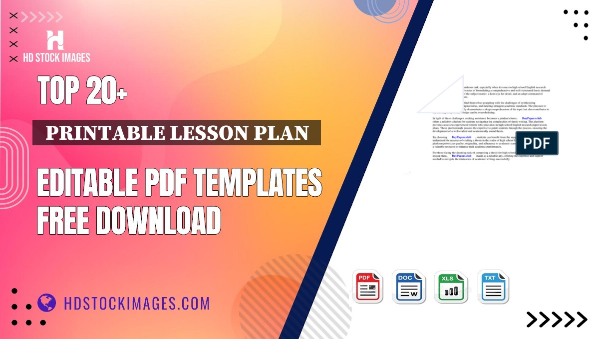 Top 20+  Printable Lesson Plan  Editable PDF Templates Free Download