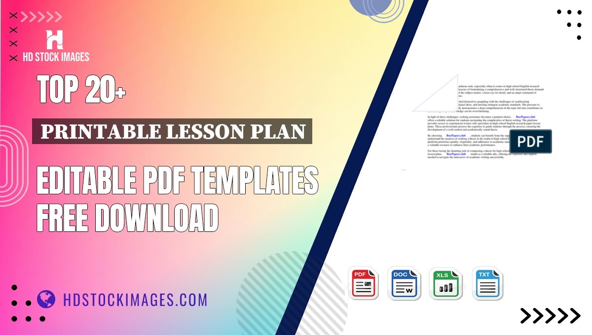 Top 20+ Printable Lesson Plan Editable PDF Templates Free Download