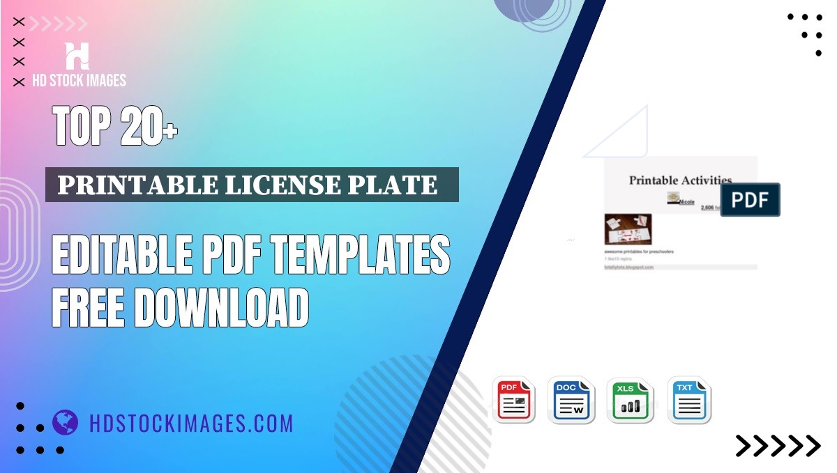 Top 20+ Printable License Plate   Editable PDF Templates Free Download