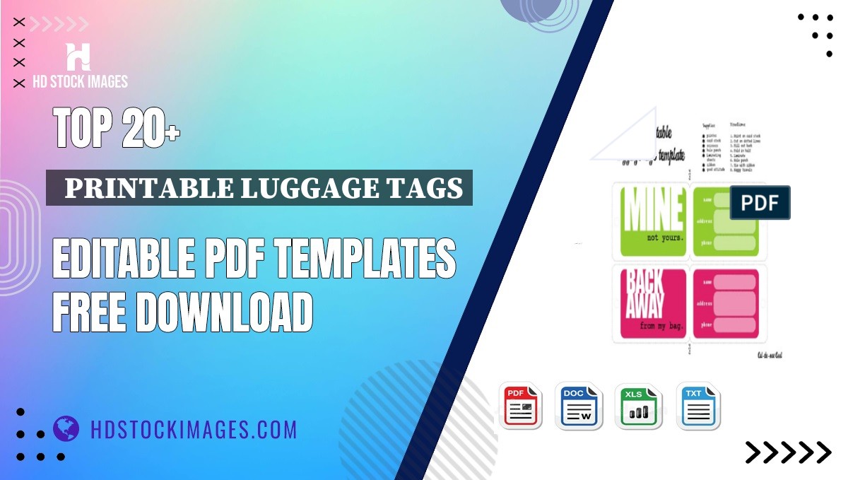 Top 20+  Printable Luggage Tags Editable PDF Templates Free Download