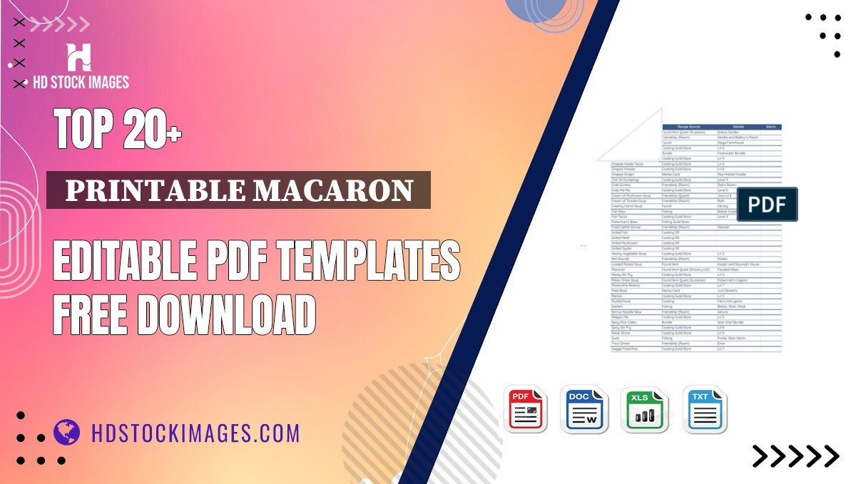 Top 20+  Printable Macaron  Editable PDF Templates Free Download