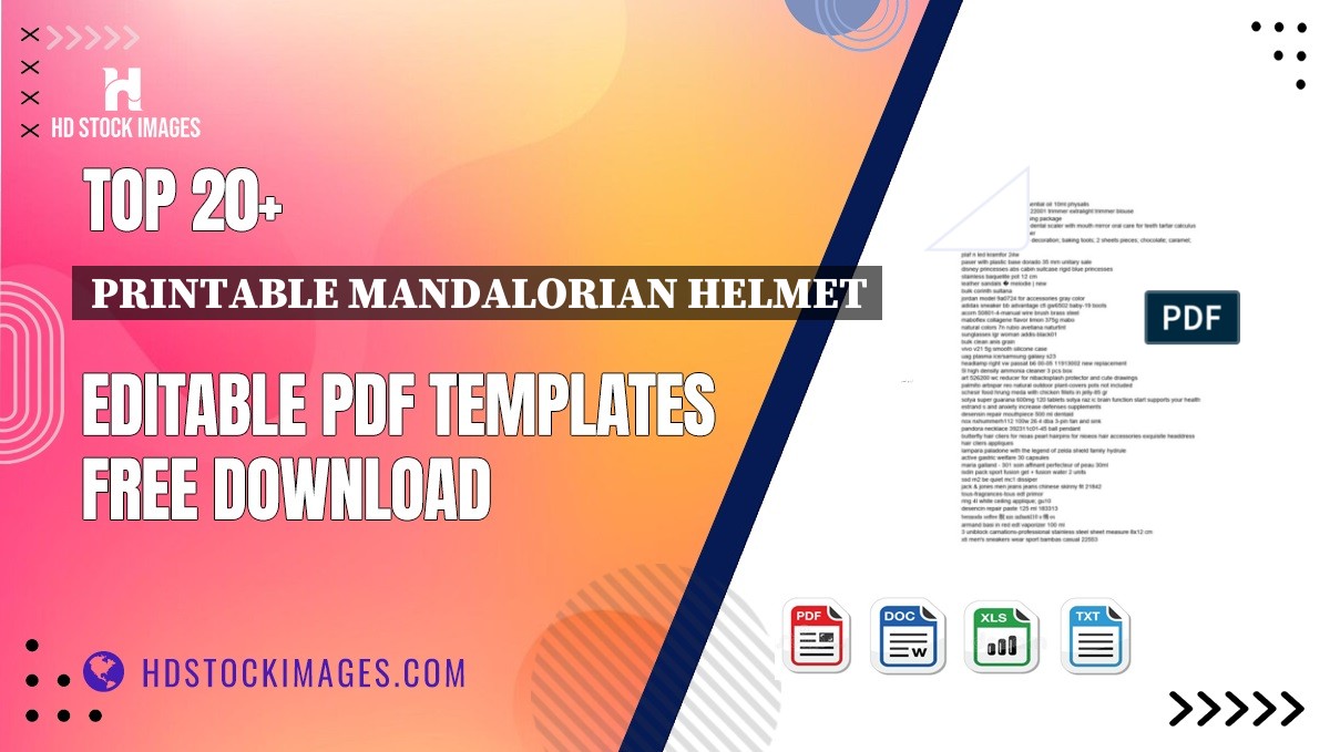 Top 20+ Printable Mandalorian Helmet Editable PDF Templates Free Download