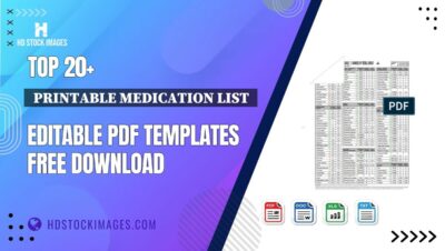 Top 20+  Printable Medication List  Editable PDF Templates Free Download