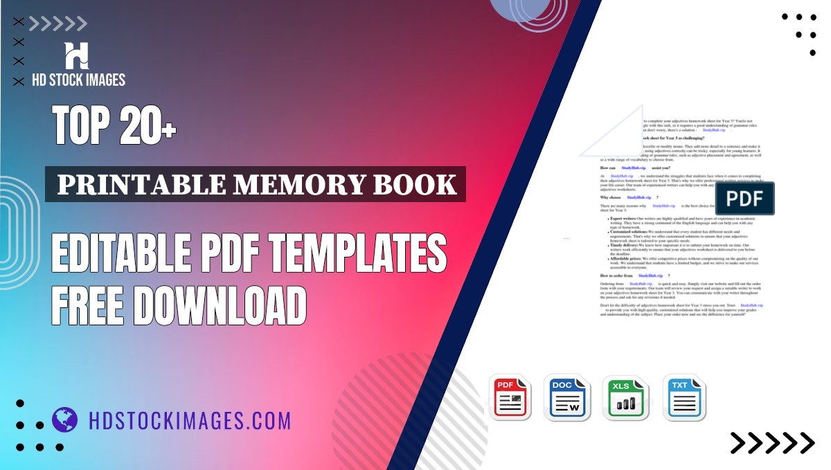 Top 20+ Printable Memory Book Editable PDF Templates Free Download