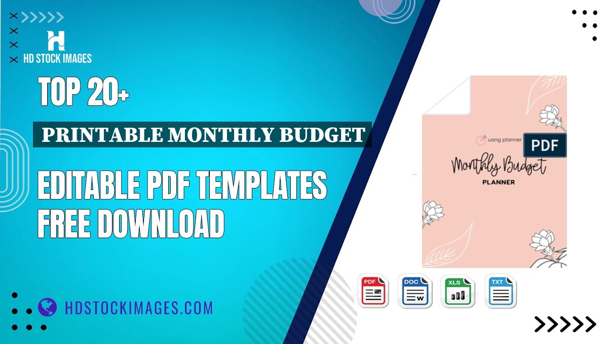 Top 20+ Printable Monthly Budget Editable PDF Templates Free Download