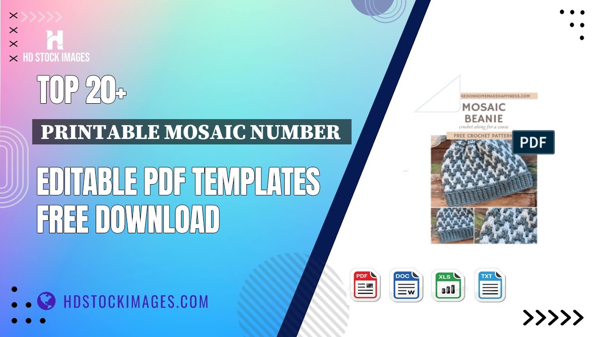 Top 20+ Printable Mosaic Number  Editable PDF Templates Free Download