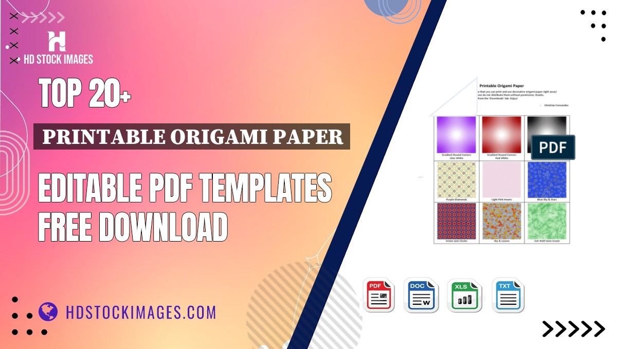 Top 20+ Printable Origami Paper Editable PDF Templates Free Download