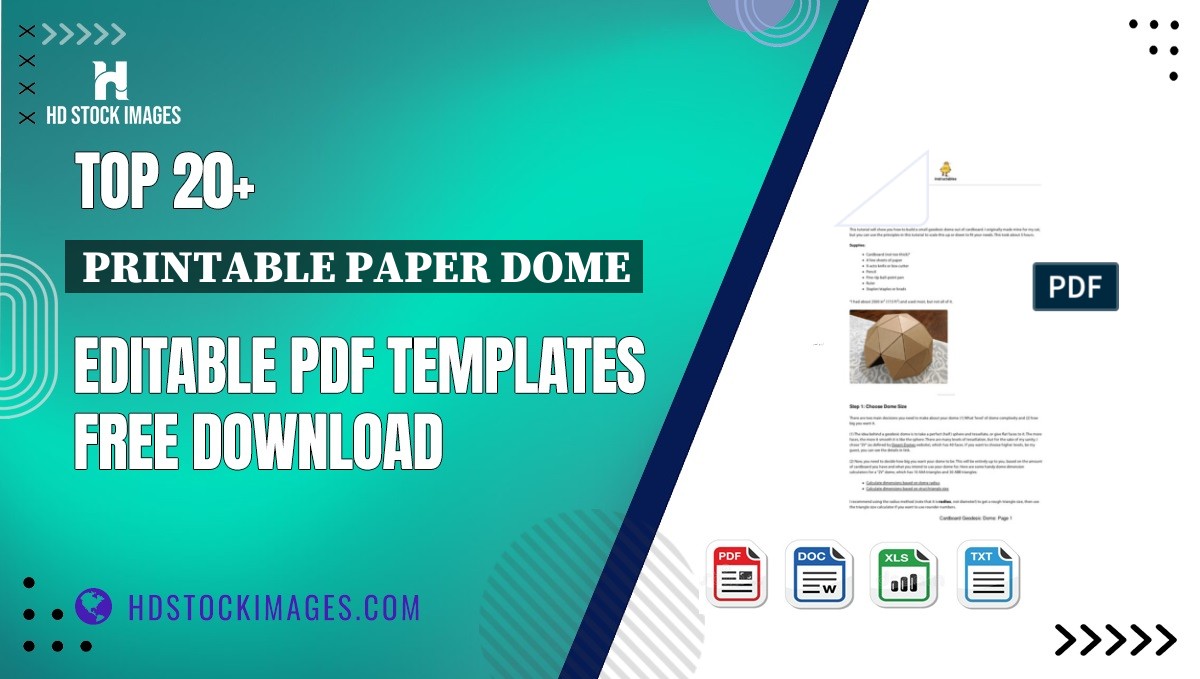 Top 20+ Printable Paper Dome Editable PDF Templates Free Download