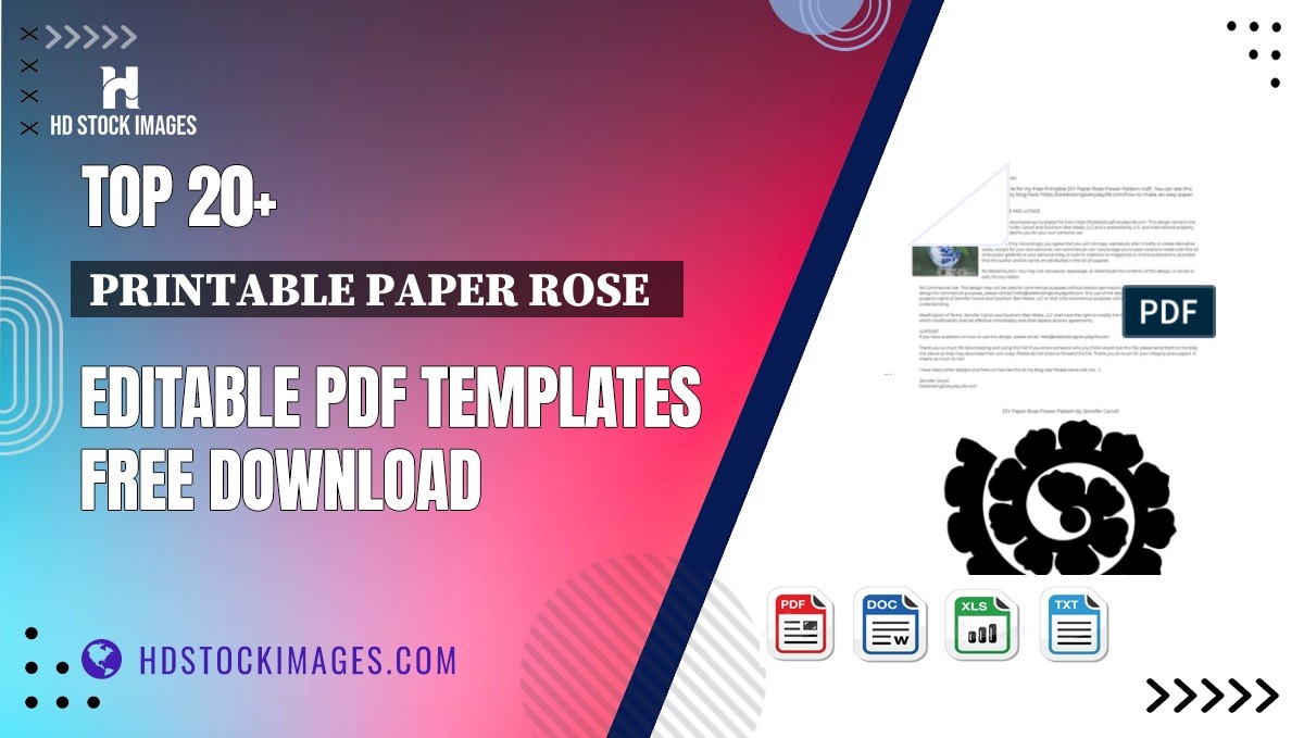 Top 20+ Printable Paper Rose   Editable PDF Templates Free Download