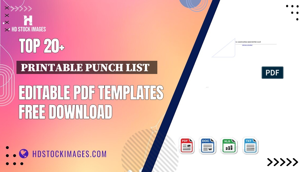 Top 20+ Printable Punch List   Editable PDF Templates Free Download