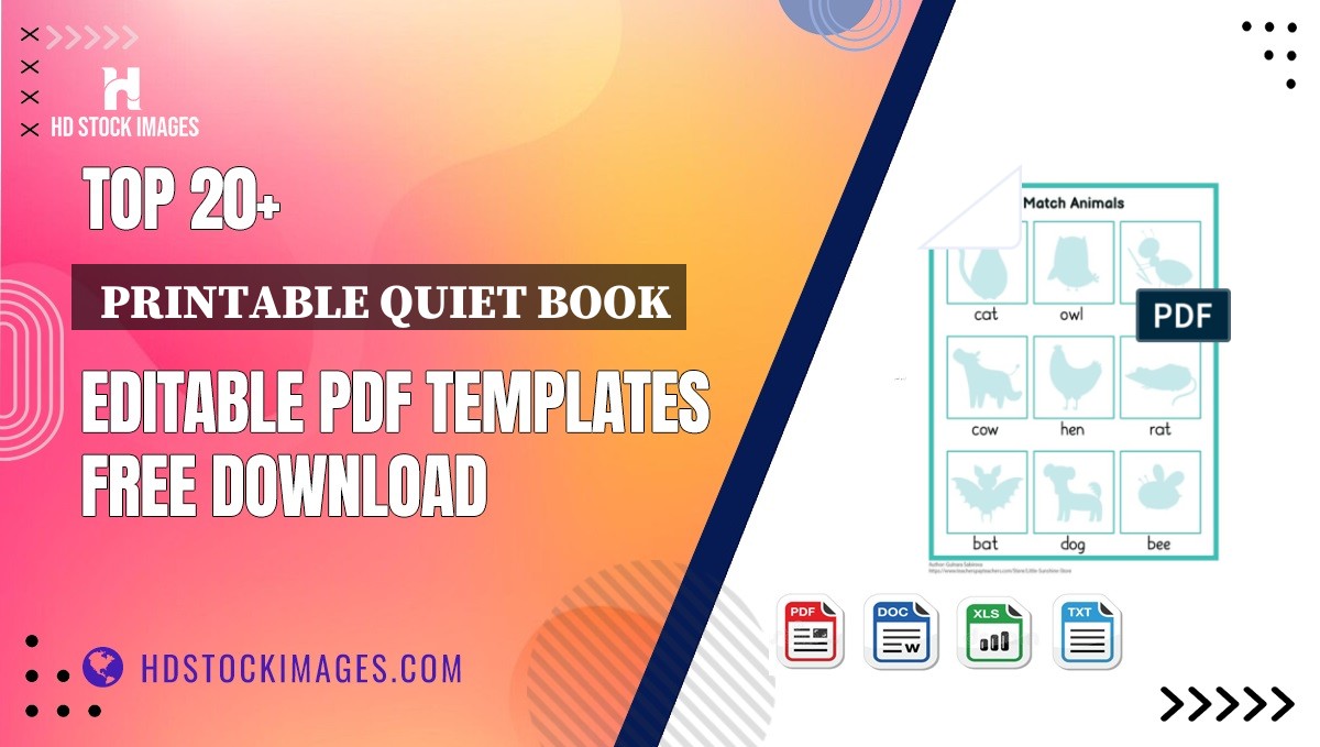 Top 20+  Printable Quiet Book Editable PDF Templates Free Download