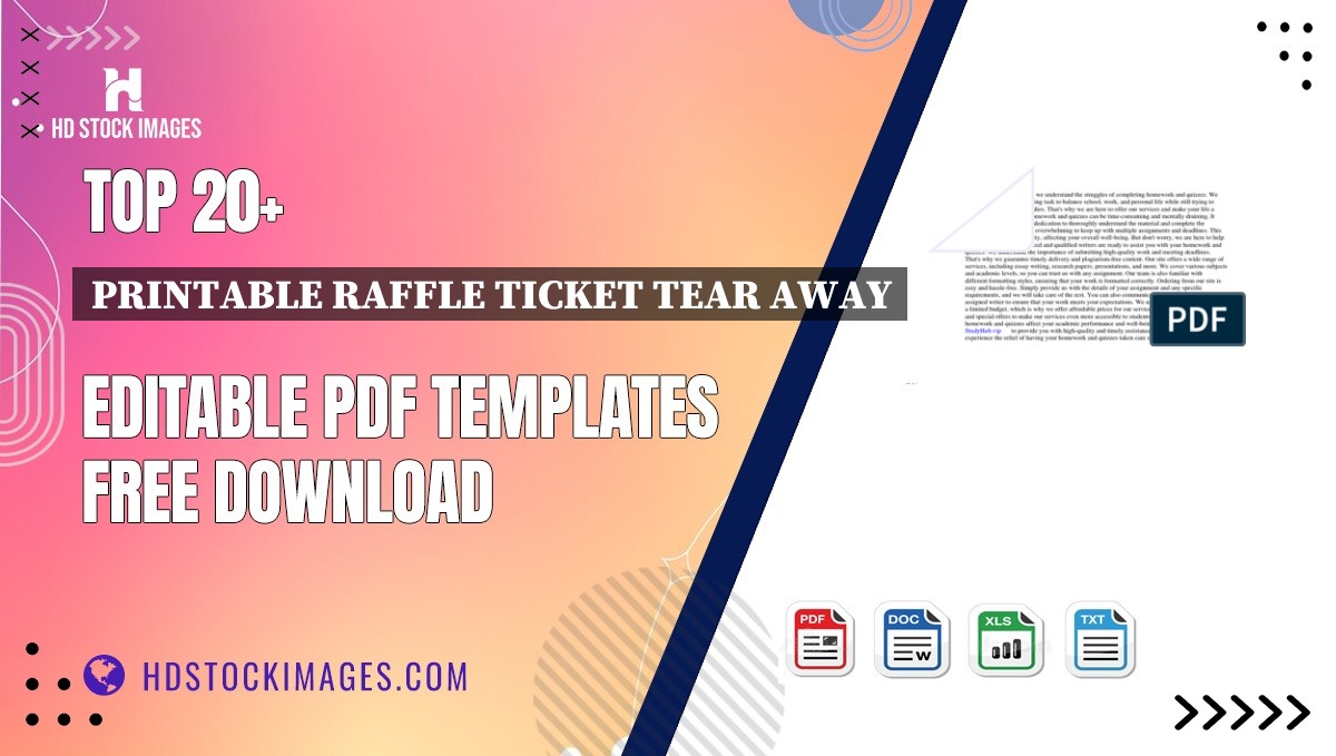 Top 20+ Printable Raffle Ticket Tear Away Editable PDF Templates Free Download