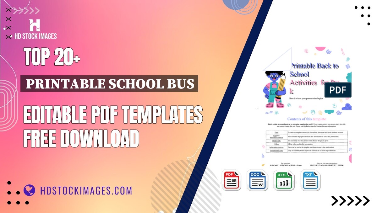 Top 20+ Printable School Bus Editable PDF Templates Free Download