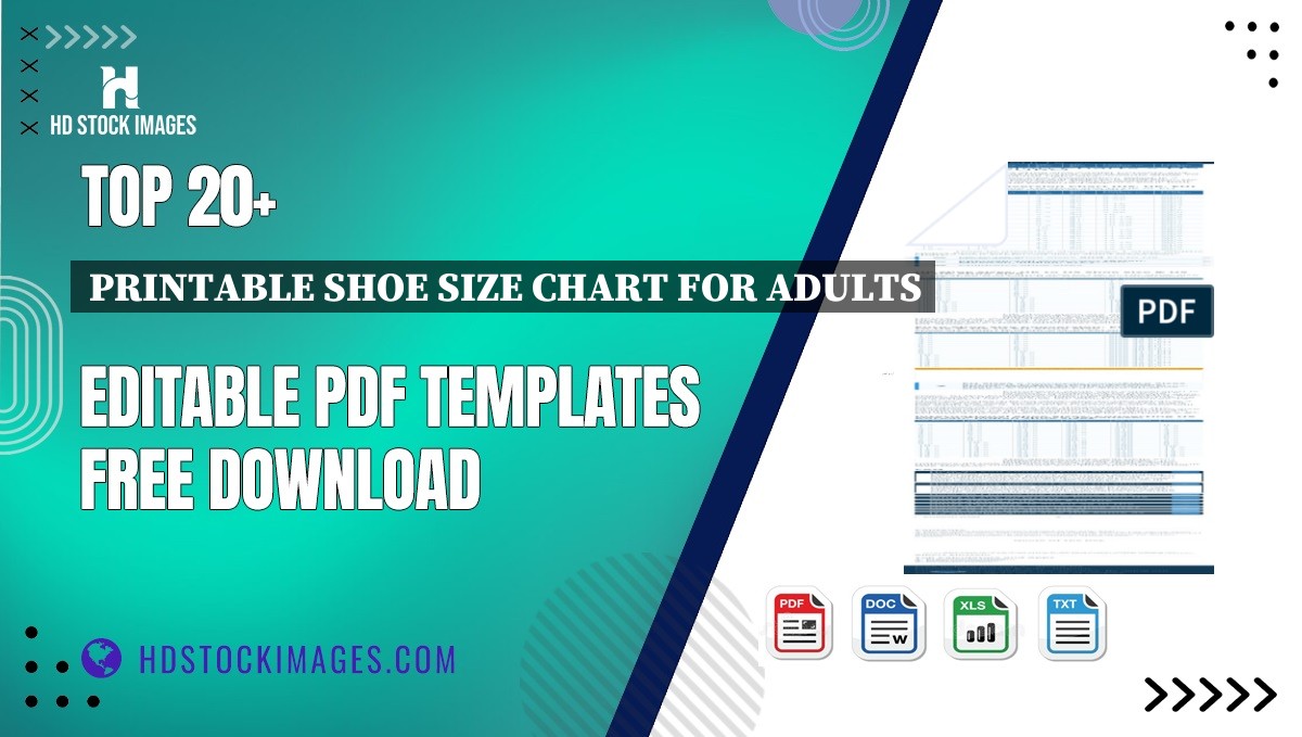 Top 20+ Printable Shoe Size Chart For Adults Editable PDF Templates Free Download