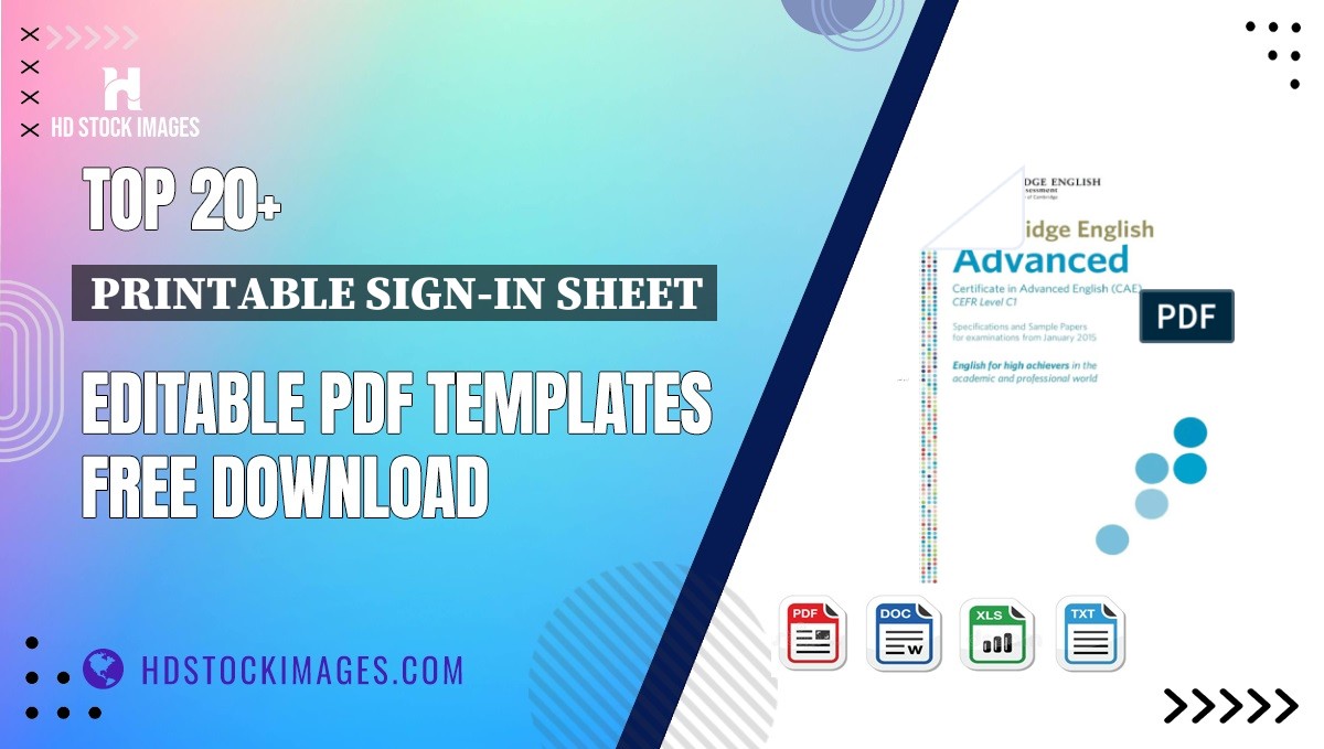 Top 20+ Printable Sign-in Sheet Editable PDF Templates Free Download