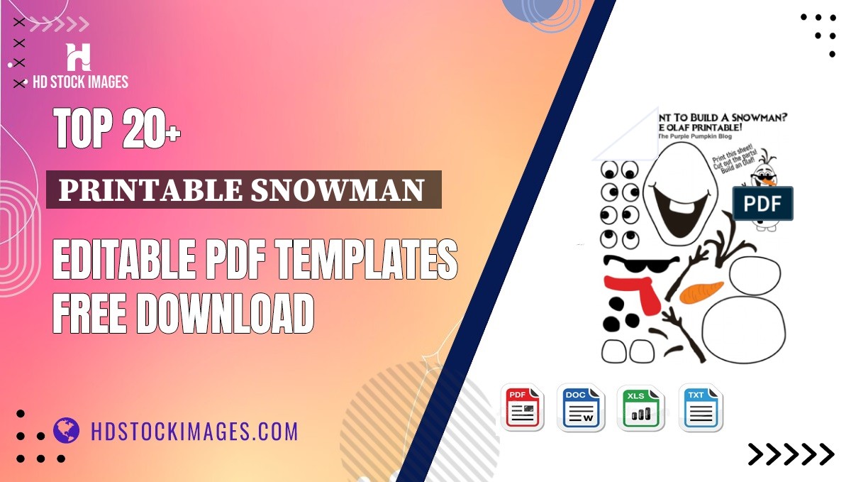 Top 20+ Printable Snowman  Editable PDF Templates Free Download