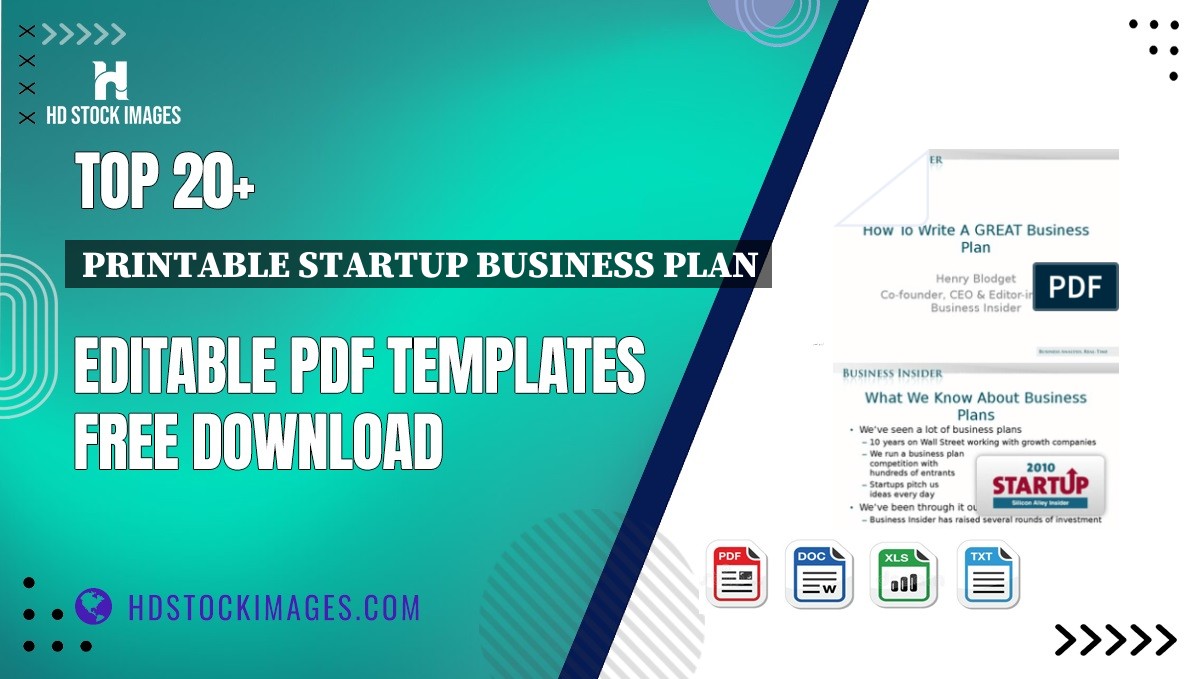 Top 20+ Printable Startup Business Plan Editable PDF Templates Free Download