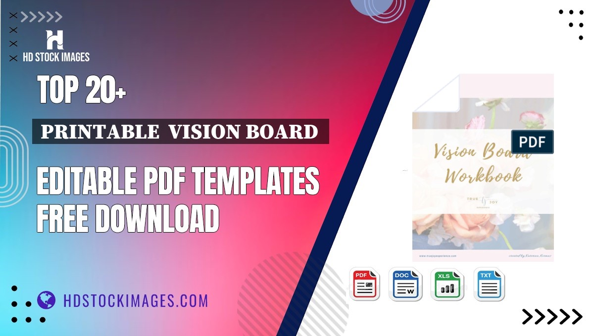 Top 20+ Printable  Vision Board  Editable PDF Templates Free Download