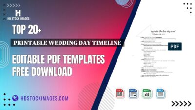 Top 20+ Printable Wedding Day Timeline  Editable PDF Templates Free Download