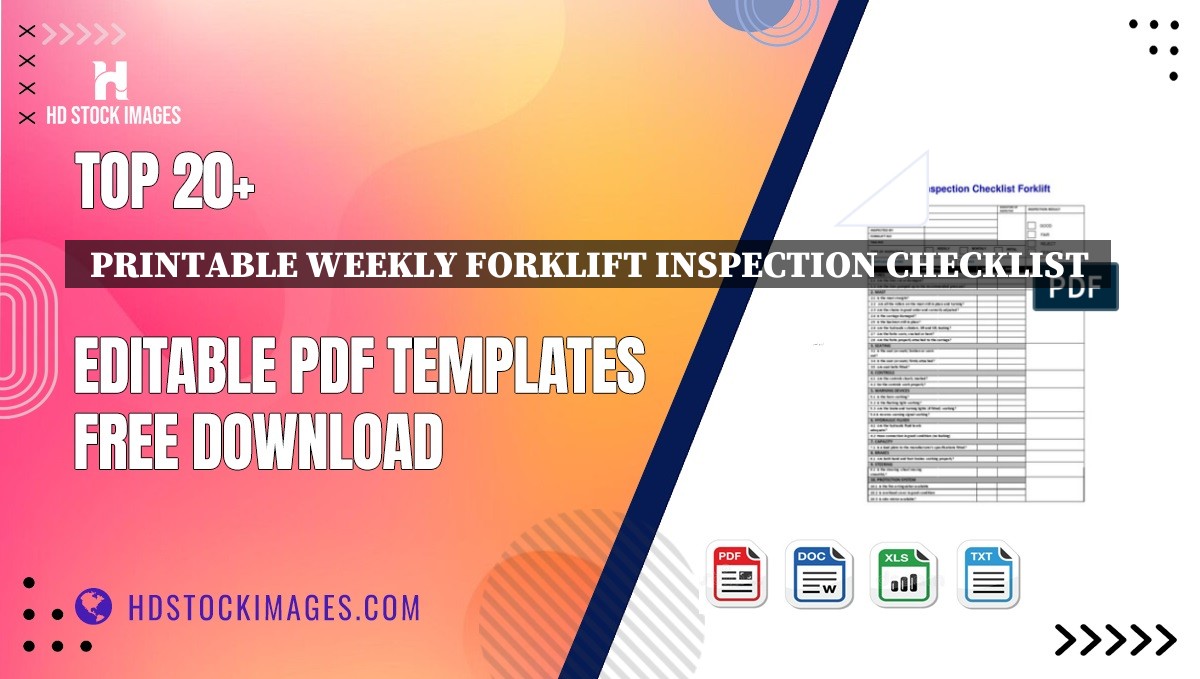 Top 20+  Printable Weekly Forklift Inspection Checklist  Editable PDF Templates Free Download