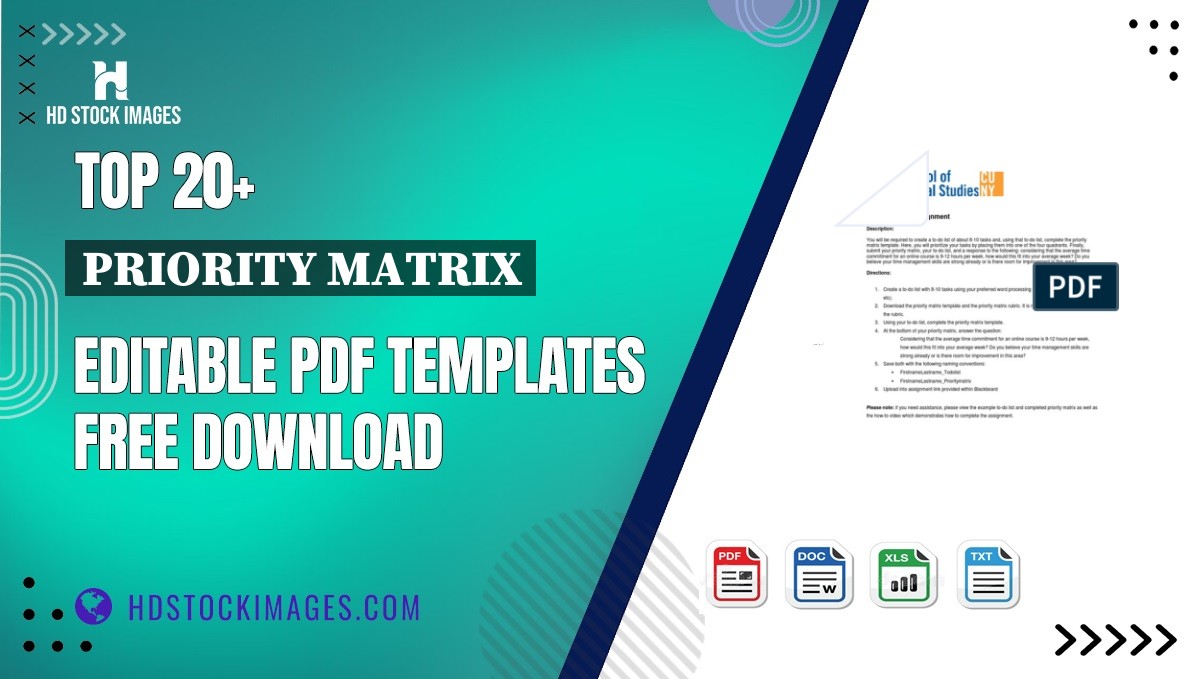 Top 20+ Priority Matrix Editable PDF Templates Free Download