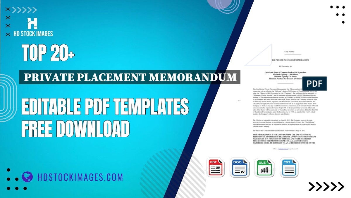 Top 20+ Private Placement Memorandum Editable PDF Templates Free Download