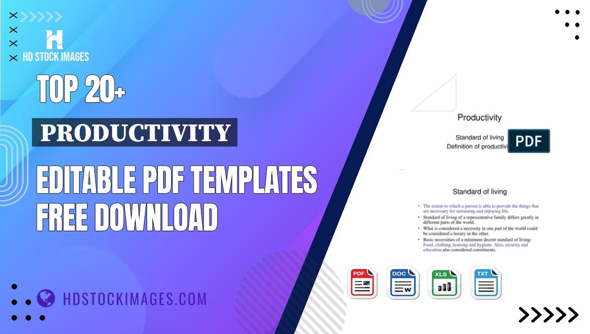 Top 20+ Productivity Editable PDF Templates Free Download