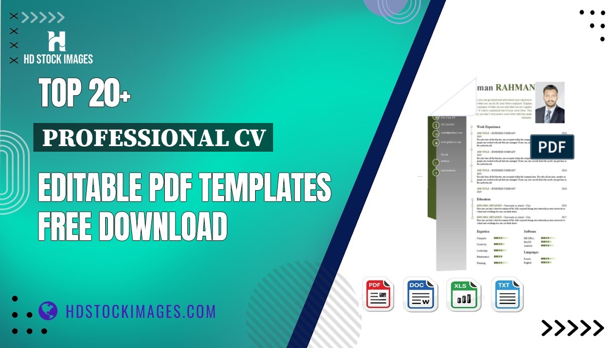 Top 20+ Professional Cv Editable PDF Templates Free Download