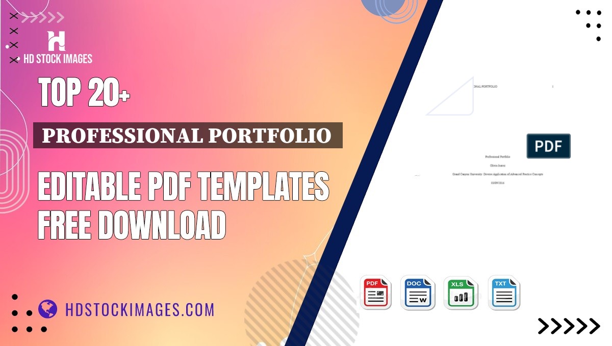 Top 20+ Professional Portfolio  Editable PDF Templates Free Download