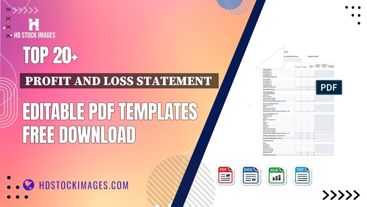 Top 20+ Profit And Loss Statement  Editable PDF Templates Free Download