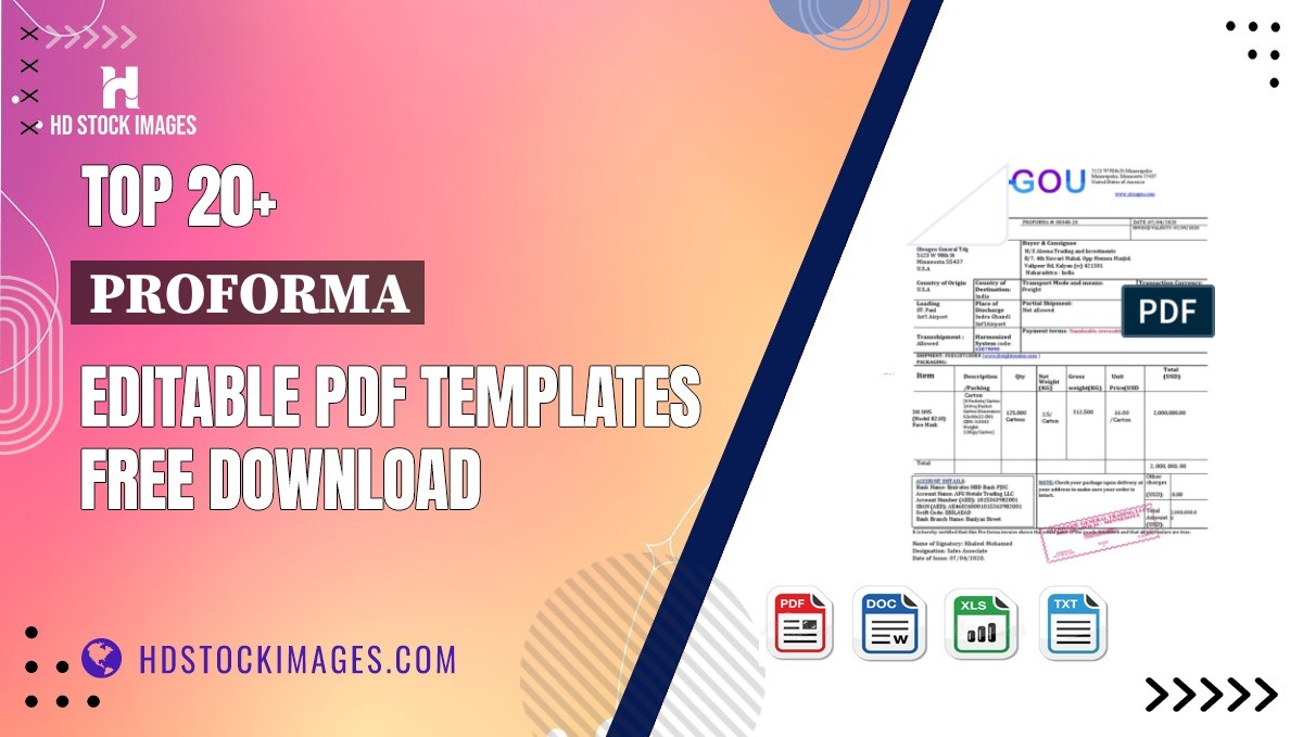 Top 20+ Proforma Editable PDF Templates Free Download