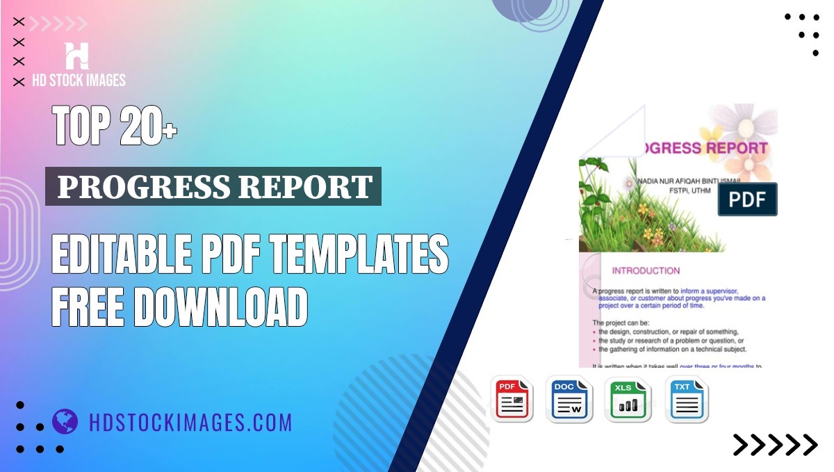 Top 20+ Progress Report Editable PDF Templates Free Download