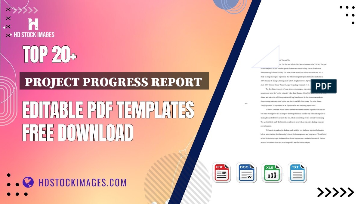 Top 20+ Project Progress Report  Editable PDF Templates Free Download