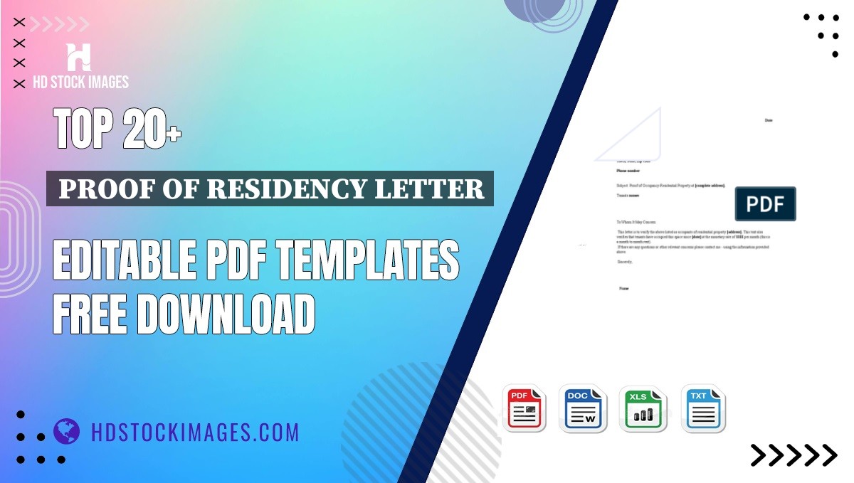 Top 20+ Proof Of Residency Letter Editable PDF Templates Free Download