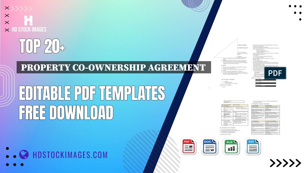 Top 20+ Property Co-ownership Agreement  Editable PDF Templates Free Download