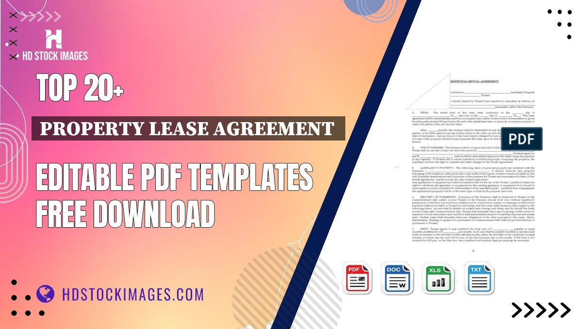 Top 20+ Property Lease Agreement  Editable PDF Templates Free Download