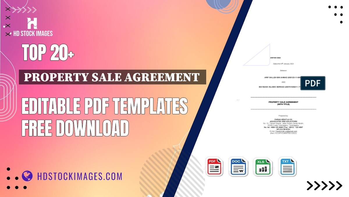 Top 20+ Property Sale Agreement  Editable PDF Templates Free Download