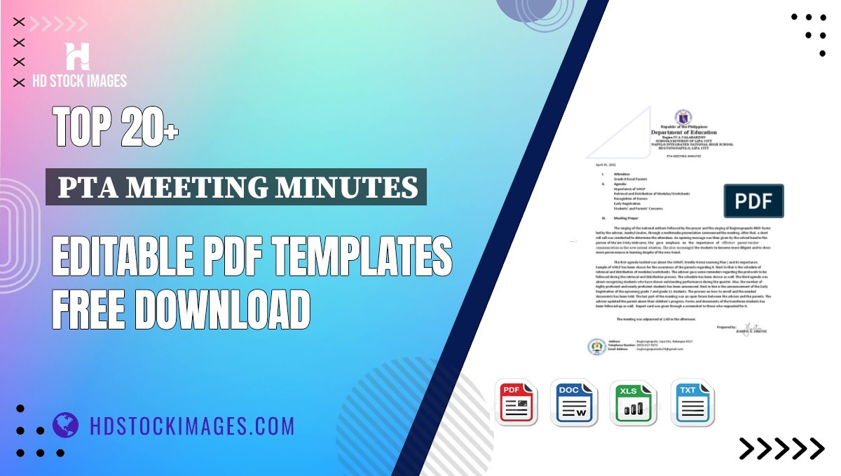 Top 20+ Pta Meeting Minutes Editable PDF Templates Free Download