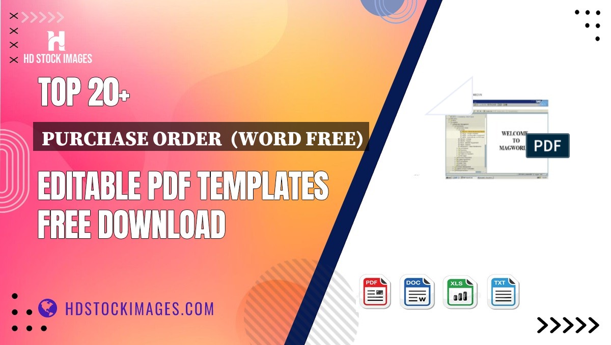 Top 20+ Purchase Order  (word Free) Editable PDF Templates Free Download