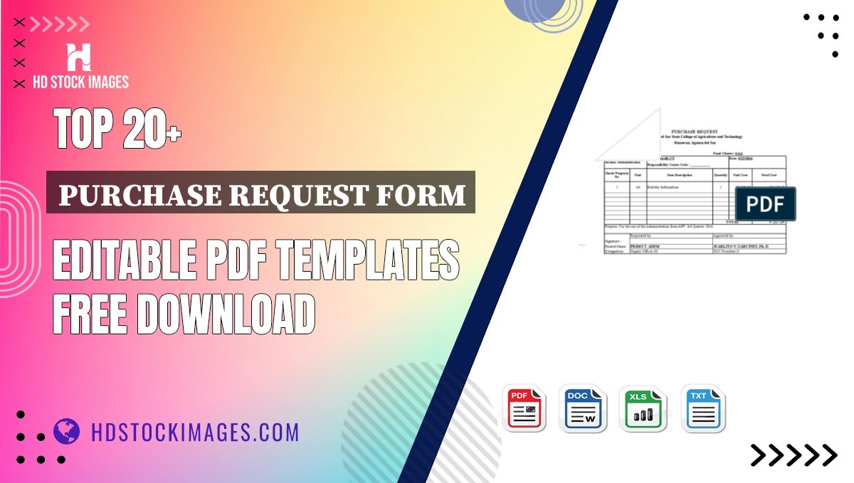 Top 20+ Purchase Request Form Editable PDF Templates Free Download