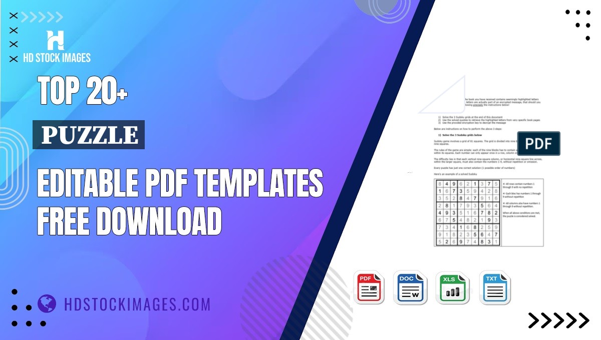 Top 20+ Puzzle Editable PDF Templates Free Download