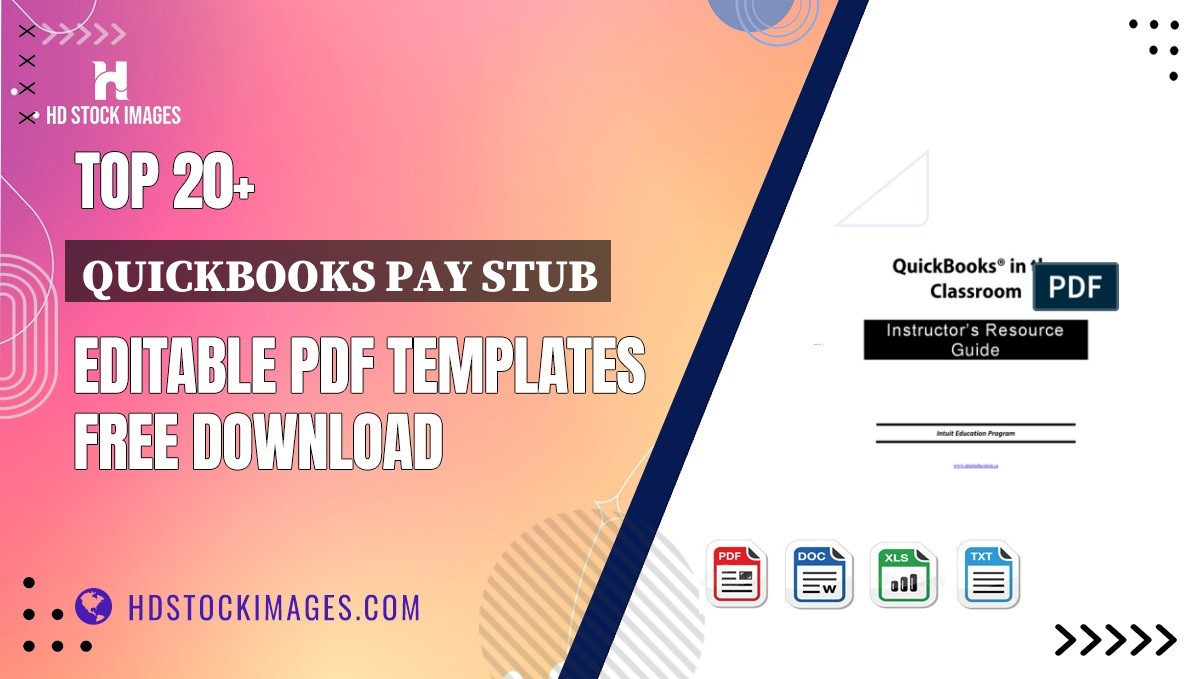 Top 20+ Quickbooks Pay Stub Editable PDF Templates Free Download