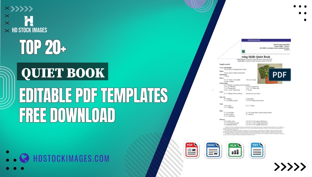 Top 20+ Quiet Book Editable PDF Templates Free Download